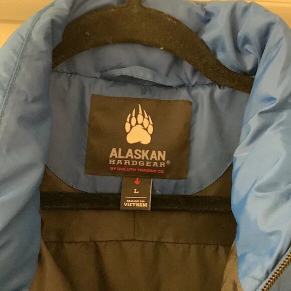 Duluth Trading Alaskan Hardgear Puffer Jacket Coat Men’s Large Blue Pockets - Picture 5 of 6